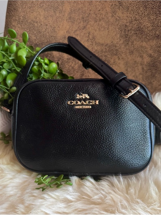 Coach Handbags - COACH Black Pebbled Leather Mini Jamie Camera Crossbody Bag